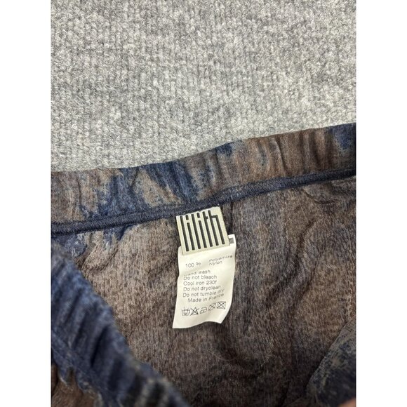 Lilith Jacket Skirt Set Womens Medium Small Blue Brown Mesh Sheer Made in France - Picture 7 of 11